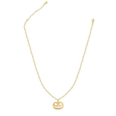 Imagem de ternotito Conjunto de colar com pingente de aço inoxidável vazado em ouro 18K ajustável em Y Lariat, Aço inoxidável, Sem Pedra Preciosa