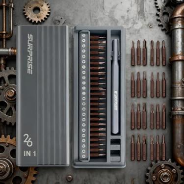 Imagem de Conjunto de chaves de fenda de precisão pequeno 26 em 1, kit de ferramentas de reparo magnético profissional para telefone, computador, relógio, laptop, campainha, óculos, eletrônico, chave de fenda