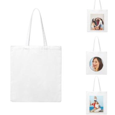 Imagem de Gthnbdx Sacola de compras personalizada com texto e imagens personalizadas - Bolsa de lona interessante em bege., Estilo 2, 16.1*15Inch