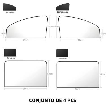 Imagem de Protetor Solar Magnético Para Janela Lateral De Carro Com Proteção UV 