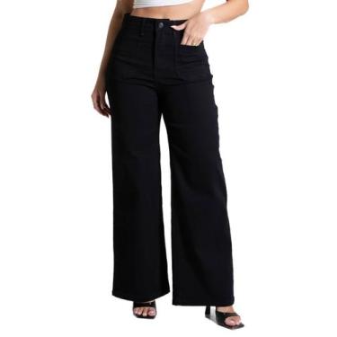 Imagem de Calça Sarja Sawary Wide Leg - 281878 - Preto 44, Preto, 44