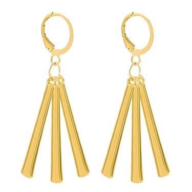 Imagem de YouU One P. Joias Brincos Zoro Adesivo Anime Longo Barra Vertical Brincos Pendentes para Mulheres e Homens Ouro Simples Linha Geométrica Brincos Gota 22 peças, Vinil