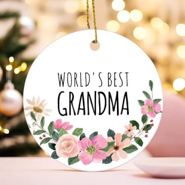 Imagem de Qeheb Ornamento de avó, enfeites de Natal para pendurar na avó para decoração de festa de árvore de Natal, os melhores presentes de Natal para netos, os melhores enfeites decorativos da avó do mundo