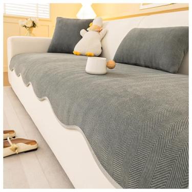 Imagem de SPXMQSS Capas de sofá para sofá secional, capas de assento de sofá de chenille, capa de sofá super macia 1/2/3/4 lugares, capa de sofá de canto antiderrapante universal E 90 x 120 cm