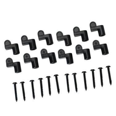 Imagem de BLWOTMOR Conjunto de 12 Presilhas para Tela de Janela com Parafusos, Leves E Protetoras para Reparo de Molduras de Janelas No Inverno, Preto, Tamanho real