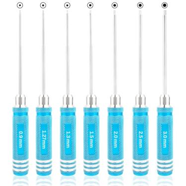 Imagem de GDOOL Conjunto de chaves de fenda sextavadas RC de 1,27 mm 1,3 mm – 7 ferramentas de reparo para helicóptero quadricóptero Traxxas Arrma Axial Losi Redcat RC Quadricóptero FPV Racing Drone Carros