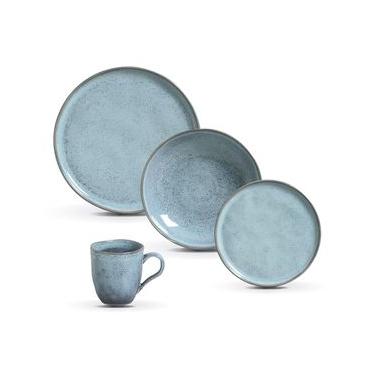 Imagem de Aparelho de Jantar 16 Peças em Stoneware Bio Breeze Azul - Porto Brasil
