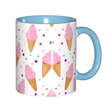 Imagem de Zeraoke Canecas de café criativas impressas em cones de sorvete, personalizadas, presente para a família, tamanho de 325 ml, unissex