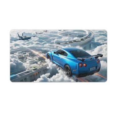 Imagem de HouLaiZhe JDM R35 Fighter Jet Looks Cool in The Air Gaming Mouse Pads JDM Car Desk Pads Grandes Mousepads para teclado de mesa, computador Mat40X75 cm