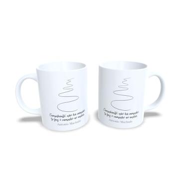 Imagem de Caneca de Cerâmica com Frase Clarice Lispector, Liberdade é Pouco, Branca com Ilustração de Pomba, 325ml (19057)