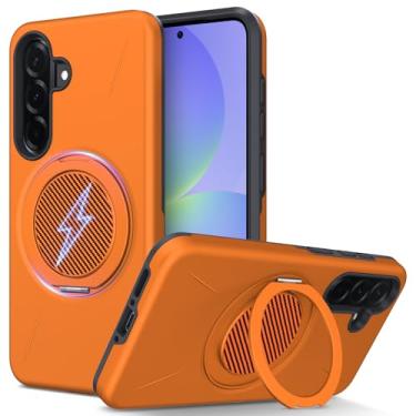 Imagem de DNTMZIN Capa para Samsung Galaxy A36 5G com suporte magnético invisível [proteção contra quedas militar] [compatível com MagSafe] para Galaxy A36 Orange 023-SAMA36-05