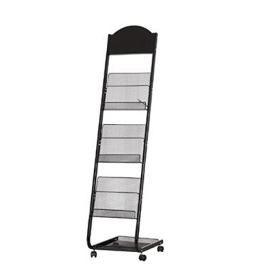 Imagem de LMJYU Suporte de revista Rack de armazenamento de jornais Rack de revistas Rack de exibição de chão Rack de material promocional Rack de publicidade Rack de revistas de chão Organizador de