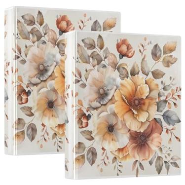 Imagem de xigua 3 fichários redondos para buquê floral aquarela, comporta 200 folhas, à prova d'água, tamanho carta, 3 argolas com bolsos internos transparentes de PVC e clipe de metal antiderrapante, pacote