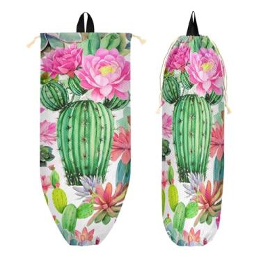 Imagem de xigua Suporte de parede para cactos em aquarela com cordão, 1 pacote, organizador de sacolas de compras reutilizáveis, decoração para bolsas, meias, roupas íntimas e gravatas