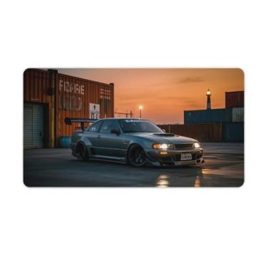 Imagem de HouLaiZhe Tapetes de mouse para jogos JDM R32 com modificação de pares JDM tapetes de mesa de carro grandes para teclado de mesa de computador 40 x 75 cm