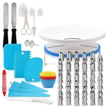 Imagem de Kit de Decoração Bolo com 106 peças Suprimentos Panificação para Iniciantes Ferramentas Nível Profissional Giratória Pon