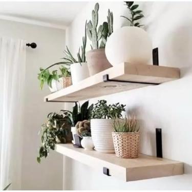 Imagem de 6 Grandes Prateleiras Industriais Com Decoração De Nichos De Ferro(KIT 1 PRATELEIRA NATURAL 60CM)