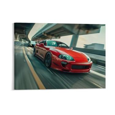 Imagem de HouLaiZhe Sup Drift Jdm Car Cool Posters Tela Estética Decoração de Quarto Pintura de Parede Impressões Sala de Galeria Decoração de Parede para Quarto Sala de Estar Escritório 18 x 24 polegadas (45 x
