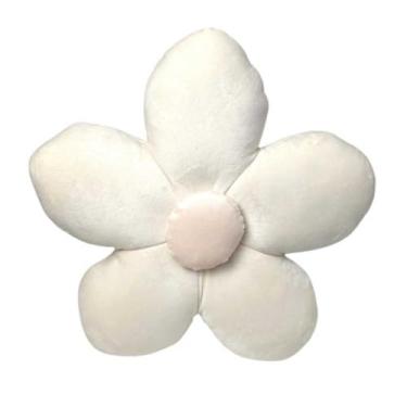 Imagem de Almofada Flor Margarida De Pelúcia Decoração sofá Quarto Sala 40x40cm(Nude)