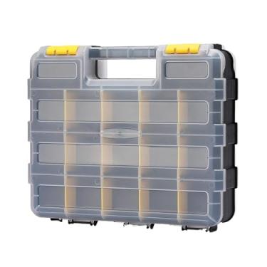 Imagem de Caixa de ferramentas, organizador transparente de 34 compartimentos | Caixa de armazenamento de peças com divisórias removíveis | para soquete de ferragens, peças pequenas, contas eletrônicas, joias