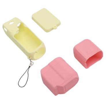 Imagem de KUIDAMOS Capa Protetora de Silicone para Câmera de Bolso, Capa Macia para Bolso 3 Acessórios, Fácil de Lavar e Usar para Entusiastas da Fotografia (de lente rosa corpo amarela de tela)