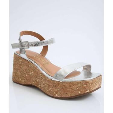 Imagem de Sandália Feminina Plataforma Metalizada Vizzano-11232, 37, Prateado