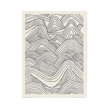 Imagem de Pintura Em Tela Abstrata Preto E Branco Montanhas Nórdicas Arte De Par