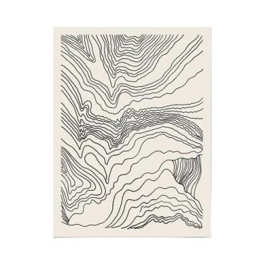 Imagem de Pintura Em Tela Abstrata Preto E Branco Montanhas Nórdicas Arte De Par