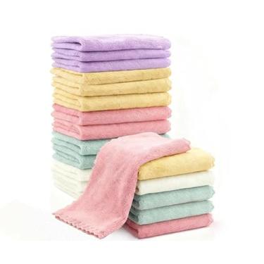 Imagem de MIXCOOL Pacote com 20 panos de banho de lã coral de microfibra 25 x 25 cm, extra absorvente, roupas de lavagem macia, toalha de rosto de banho para recém-nascidos, bebês e crianças pequenas