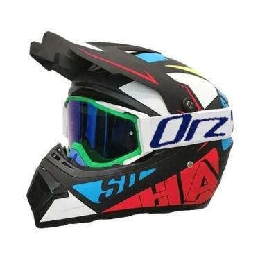 Imagem de Capacete De Motocross Infantil Para Off-Road Com Equipamento De Proteç