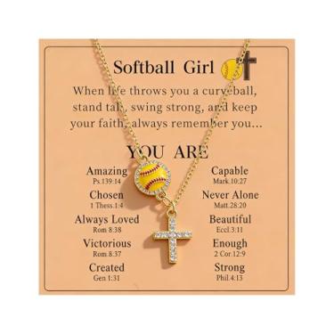 Imagem de Zurlcdye Colar de cruz, futebol, vôlei, softball, presente para esportes, mãe, filha, fãs, companheiras de equipe, acessórios esportivos, dia de jogo, joias de aniversário modernas, presentes, Zinco