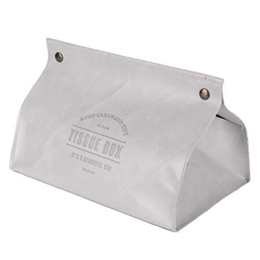 Imagem de Acouto Capa de Tecido de Couro PU - Originalidade Tecido de Mesa Quarto Sala de Estar - Suporte de Bancada de Toucador de Banheiro, Carro, Mesas Noturnas (Cinza)