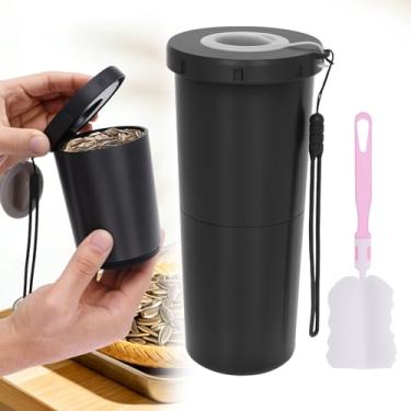 Imagem de Tcwhniev Copo para cuspir de sementes de girassol com organizador de sementes e armazenamento de concha, tigela de servir porca de lanche portátil para viagens ao ar livre em jogos de esportes de