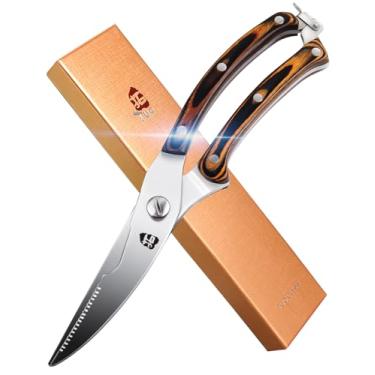 Imagem de Faca de cozinheiro Tuo Fiery, faca santoku, faca de descascar, faca utilitária, cutelo, conjunto de facas, Colorful Pakkawood Handle,Forged High Carbon German Stainless Steel, Honbazuke Sharpening, Engraved, Nitrogen Tempered & Heat Treated, Black&Yellow G10 handle, Copper Mosaic, Premium Packaging,