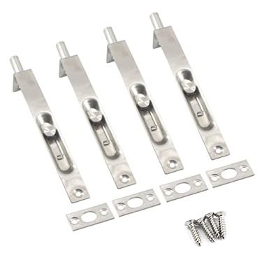 Imagem de Fechadura de porta oculta de aço inoxidável de 20 cm com parafusos prata (4 peças)