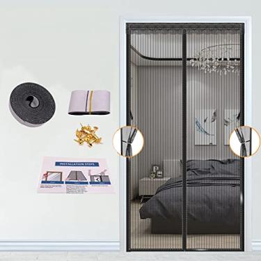 Imagem de Porta de tela magnética pesada de 89 x 233 cm – Mantenha insetos fora, deixe a brisa fresca entrar - ímãs autovedantes, fecho de rede de malha retrátil – cortina funciona com animais de estimação