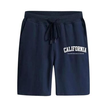 Imagem de Bermudas Masculinas De Verão Até O Joelho Com Estampa California, Alta