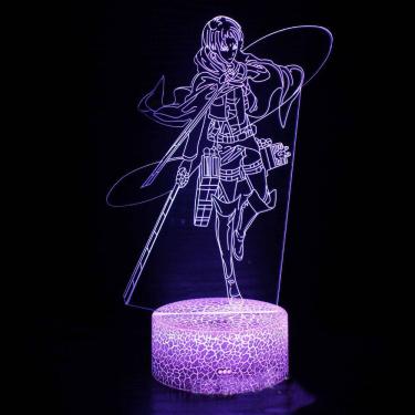 Imagem de Lâmpada de ilusão LED 3D Night Light Attack on Titan Levi Anime