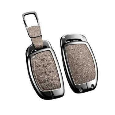 Imagem de Capa de chave de carro de liga automática compatível com Hyundai Ix25 Ix35 Ix45 Tucson Sonata Rena Creta Verna Solaris Mistra Elantra Acessórios(D 1-1 Brown)