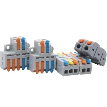 Imagem de ROUPWKWO Conector de fio rápido, 10 peças, cabo de emenda multidirecional compacto, caixa de junção de bloco de terminais de crimpagem elétrica para casa (D2-6)