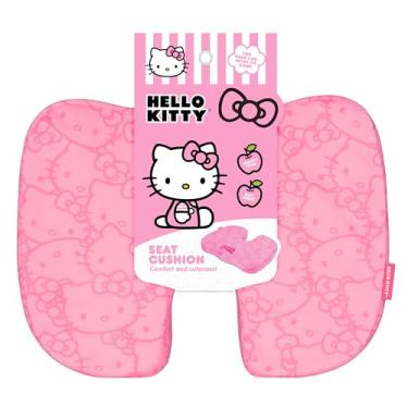 Imagem de Carbella Almofada de assento Hello Kitty oficialmente licenciada – linda almofada rosa para cadeira de escritório para carro, casa, trabalho ou mesa – Almofadas confortáveis de espuma viscoelástica