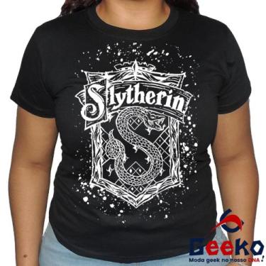 Imagem de Baby Look Sonserina 100% Algodão Harry Potter Blusa Feminina Hogwarts 