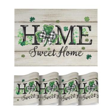 Imagem de Artoid Mode Jogo americano irlandês de vinil do Dia de São Patrício, conjunto com 4, tapetes de mesa de plástico antiderrapante, tecido lavável, para decoração de festa de fazenda, férias, cozinha