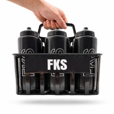 Imagem de Kit 6 Garrafas 1 Litro Squeeze Agua Com Cesta Porta Squeeze