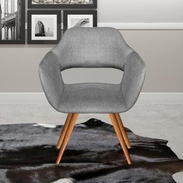 Imagem de Poltrona Decorativa Zara Pés Palito Sala Recepção Cinza