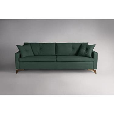 Imagem de Sofá 210cm Pés Imbuia Viena Sofani Verde