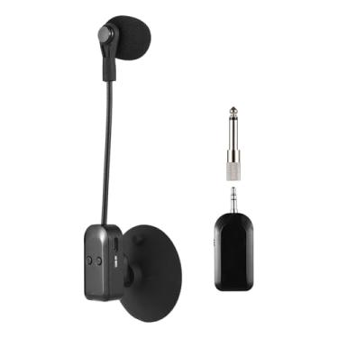 Imagem de Dioche Receptor de Microfone de Instrumento Sem Fio 2.4G Com Ventosa Removível para Guitarra, Violino, Violoncelo, Acordeão, Alto-falantes, Amplificador de Voz, (1 receptor com 1 microfone)