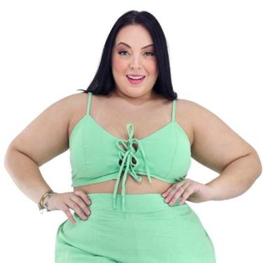 Imagem de Top Cropped de 3 laços alças finas com regulador e bojo forrado intern