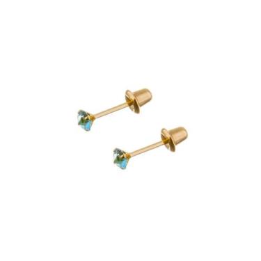 Imagem de Brinco Ouro 18k Zircônia Solitário 2,00mm Recém Nascido 2º Furo BL-208