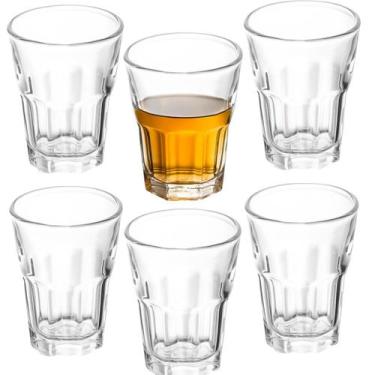 Imagem de 6 Copinhos de Shot Vidro Dose Copo Americano Cachaça Tequila Licor - M